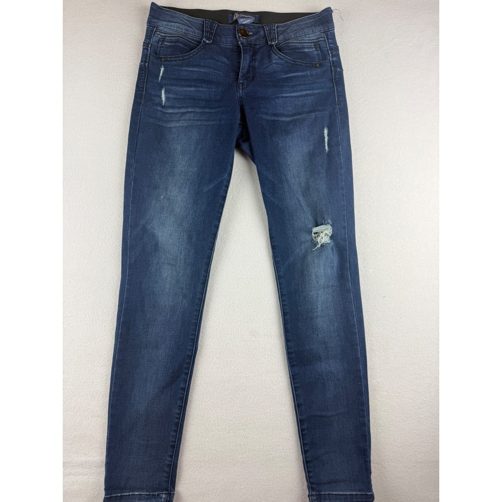 Democracy Ab solution Skinny Jeans Womens 6 Dark Wash Distressed Stretch Denim